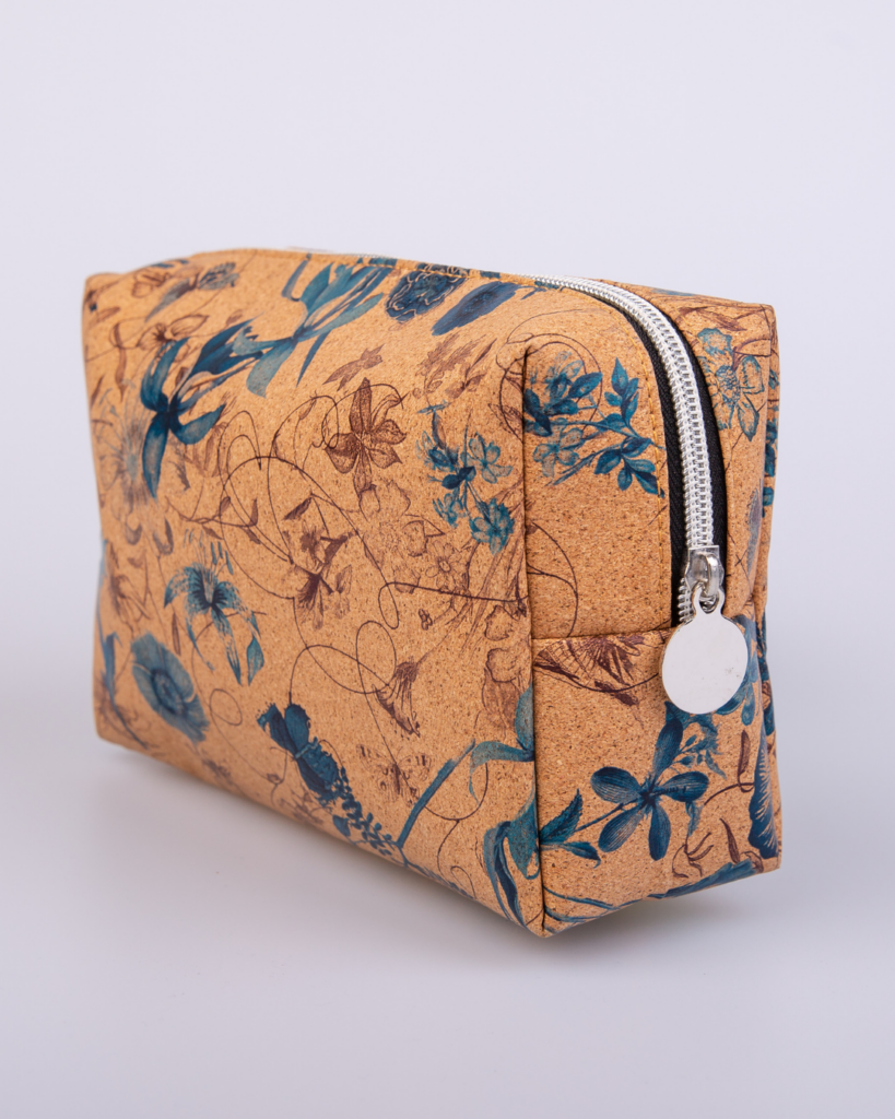 Udržitelná korková kosmetická taštička s květinovým vzorem pro ekologické reklamní předměty na zakázku