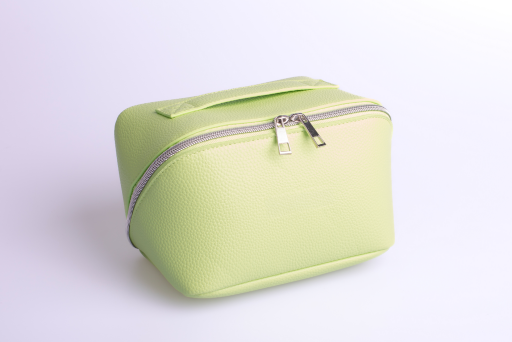 Limetková kosmetická taštička z PU kůže se zipem, luxusní dárkový předmět s logem firmy na zakázku